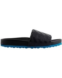 Off-White c/o Virgil Abloh - Diag-Stripe Leather Slides - Lyst