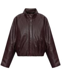 IRO - Long Sleeve Leather Jacket - Lyst