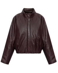 IRO - Long Sleeve Leather Jacket - Lyst