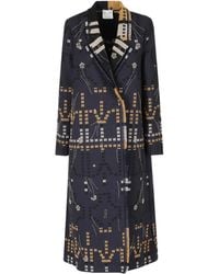 forte_forte - Geometric-Pattern Jacket With Fringed Edges - Lyst