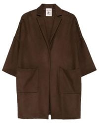 Semicouture - Lapel Wide-Sleeved Coat - Lyst