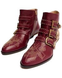 Chloé - Susan Leather Ankle Boots - Lyst