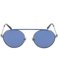 Calvin Klein - Two Tone Round Frame Sunglasses - Lyst