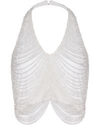 GIUSEPPE DI MORABITO - Rhinestone Fringe Top - Lyst