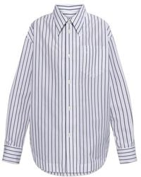 Ami Paris - Ami Ami De Coeur Striped Curved Hem Shirt - Lyst