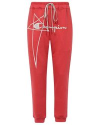 Rick Owens - X Champion Logo-Embroidered Drawstring Track Pants - Lyst