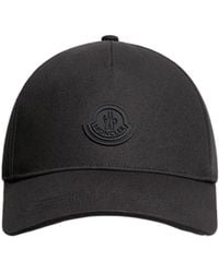 Moncler - Silicone Logo Cotton Baseball Cap - Lyst