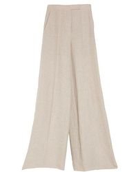 Max Mara - Solid Color Linen Wide-Leg Pants - Lyst