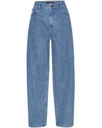 ROTATE BIRGER CHRISTENSEN - Rhinestone-Embellished Wide-Leg Jeans - Lyst