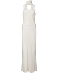 Posse - Cove Tulle-Trimmed Silk-Blend Satin Maxi Dress - Lyst