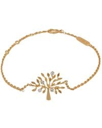 Mulberry - Logo Pendant Embellished Chained Bracelet - Lyst