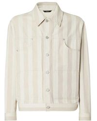 Fendi - Pequin Striped Denim Jacket - Lyst