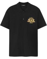 Versace - Coupe Blason Embroidered Short-Sleeved Polo Shirt - Lyst