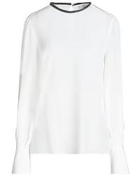 Brunello Cucinelli - Solid Color Long-Sleeve Top - Lyst