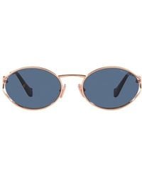 Miu Miu - Eyewear Oval Frame Sunglasses - Lyst