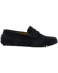 Emporio Armani - Logo Detailed Slip-On Loafers - Lyst