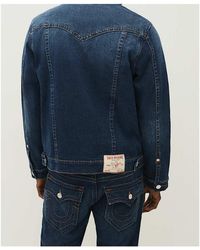 TRUE RELIGION Jimmy Curved Seam Denim Jacket in Blue for Men TRUE RELIGION Jimmy Curved Seam Denim Jacket in Blue for Men