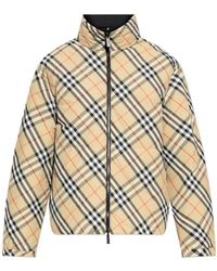Burberry - Checked Zip-Up Reversible Jacket - Lyst