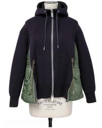 Sacai - Sponge Drawstring Zip-Up Hoodie - Lyst