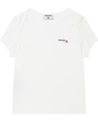 Miu Miu - Petit Bateau X Stretch Jersey Regular T-Shirt - Lyst