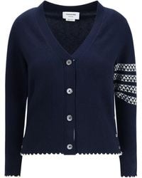 Thom Browne - V-Neck Buttoned Cardigan - Lyst