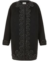 P.A.R.O.S.H. - Embellished Floral Coat - Lyst