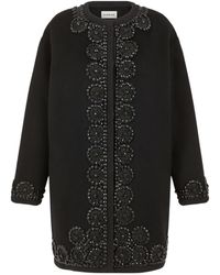 P.A.R.O.S.H. - Embellished Floral Coat - Lyst