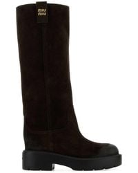 Miu Miu - Round-Toe Boots - Lyst