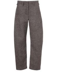 Magda Butrym - Low-Rise Herringbone Wool-Blend Barrel-Leg Pants - Lyst