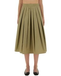 Aspesi - Mid-Calf Wide Fit Cotton Skirt - Lyst