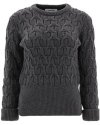 Thom Browne - Criss Cross Cable Knitted Jumper - Lyst