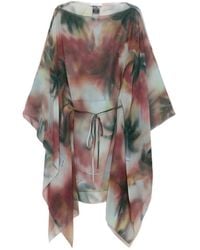 Patrizia Pepe - Abstract-Print Silk Scarf - Lyst