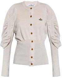 Vivienne Westwood - Orb Embroidered Puff-Sleeve Cardigan - Lyst