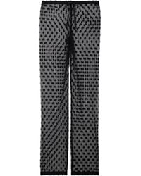 Dries Van Noten - Polka-Dot Cotton-Blend Mesh Wide-Leg Pants - Lyst