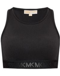 MICHAEL Michael Kors - Logo Trim Sports Bra - Lyst