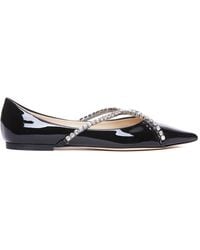 Jimmy Choo - Genevi Crystal-Embellished Ballerina Shoes - Lyst