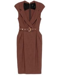 Pinko - Belt Midi Wrap Dress - Lyst