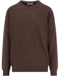 Brunello Cucinelli - Long Sleeved Ribbed Hem Sweater - Lyst