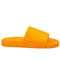 Bottega Veneta - Embossed Open-Toe Slides - Lyst
