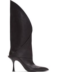 Balmain - Twist Heeled Leather Boots - Lyst