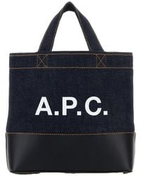 A.P.C. - Denim Mini Axel Tote Bag - Lyst