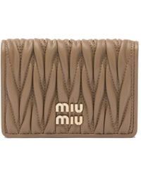 Miu Miu - Logo-Lettering Matelassé Cardholder - Lyst