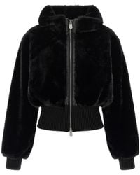 Pinko - Faux Fur Zip-Up Bomber Jacket - Lyst