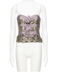 Valentino - Bow Detailed Strapless Top - Lyst