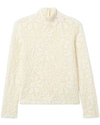 La DoubleJ - Floral-Pattern Lace Turtleneck Top - Lyst