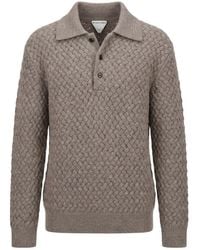 Bottega Veneta - Collared Long-Sleeved Knit Sweater - Lyst