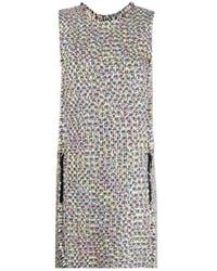 Emporio Armani - Tweed Sleeveless Dress - Lyst