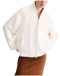Marella - Ribbed-Trim Zip-Up Casual Jacket - Lyst
