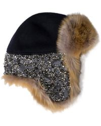 Miu Miu - Embroidered Wool And Shearling Hat - Lyst