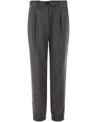 Brunello Cucinelli - Belted-Waist Ankle Zipped Trousers - Lyst